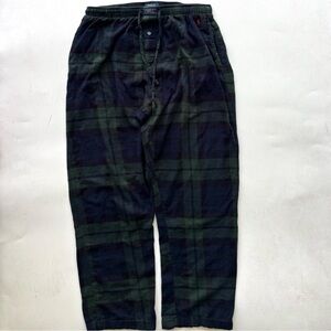 Polo Ralph Lauren blue green tartan PJ bottoms XL drawstring and pockets plaid